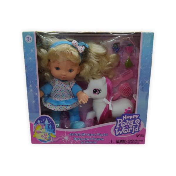 Muñeca con Unicornio y Accesorios 3a+ ( Surtido de 3 - Se Venden por Separado )