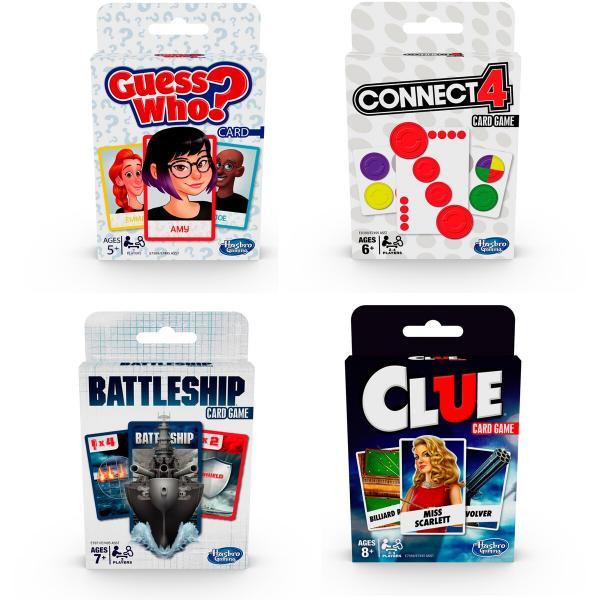 Hasbro Games - Juego de Cartas (Adivina QuiénBattleshipConnect4) 5a+ /Surtido de 4 / Se venden por separado