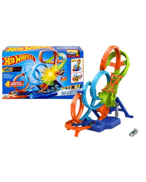 Pista Hot Wheels Action Vueltas y Choques Desafiantes 5a+