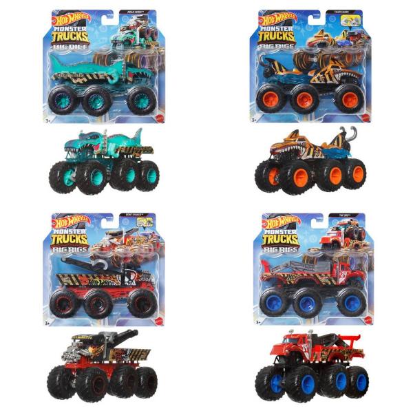 Hot Wheels Monster Trucks Camiones Remolque Escala 1:64 3a+ ( Surtido de 4 - Se venden por separado )