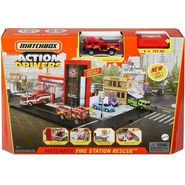 Matchbox Parqueo y Estación Rescate en Acción 3a+