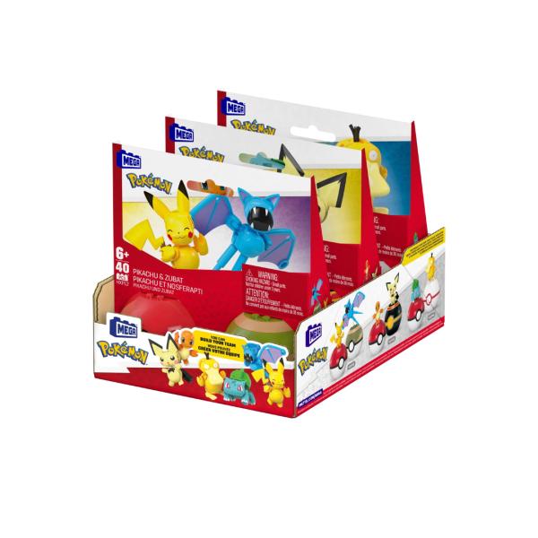 Mega Block Pokémon Armables con Pokebola Set de 2 / 6a+ ( Surtido de 3 - Se venden por Separado )