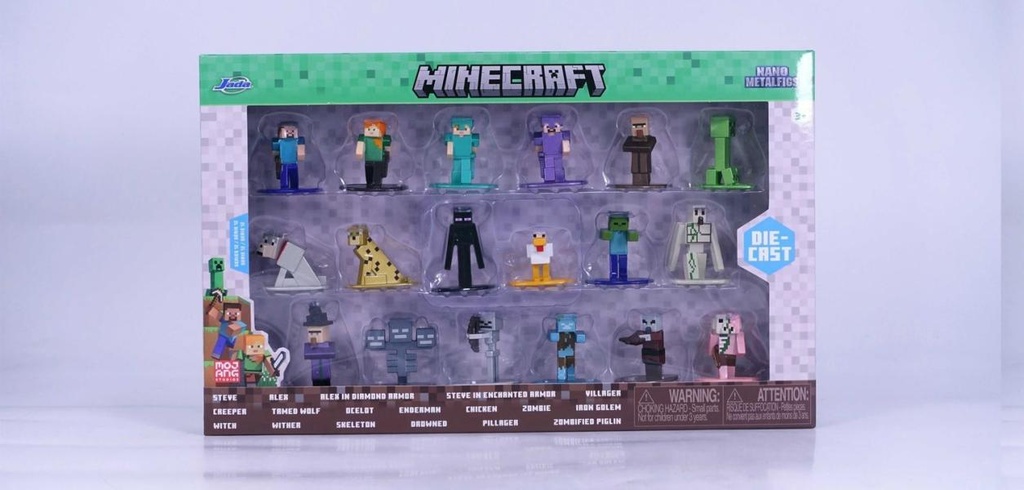Figuras Nano Metalicas de Minecraft Set/18 3a+