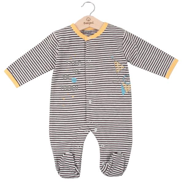 Pijama Manga Larga en Caja de Gris con Rayas 6m (609211)