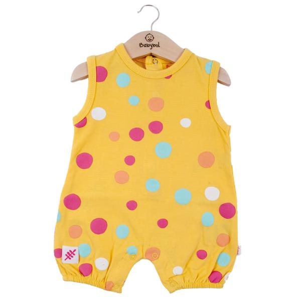 Mameluco de Tirantes en Caja Amarillo con  Bolitas Niña 6m (610484)