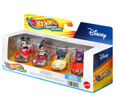 Hot Wheels Carros Racer Verse Set/4 Personajes Disney 3a+