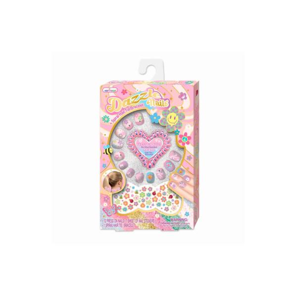 Juego de Uñas Pulsera Espiral para Cabello de Flores 5a+