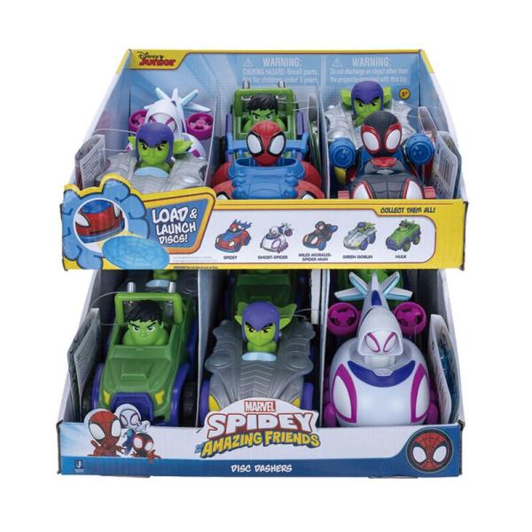 Vehiculo con Figuras lanza Discos de Marvel Spidey and the Amazing 3a+ ( Surtido de 5 Se venden por Separdo )