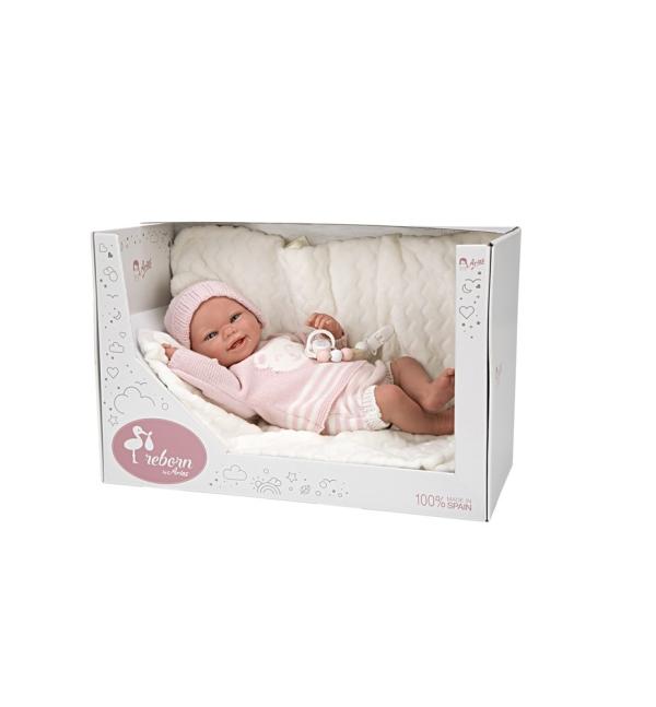 Bebé Real 40 cm Adriana Rosa C/Manta 6a+