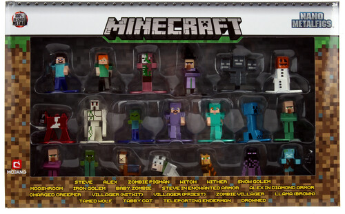 Set de 20 Figuras de Minecraft Caves & Cliffs Metálicas  3a+