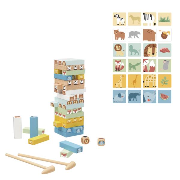 Juego de Mesa Jenga de Animales de la Selva 3a+