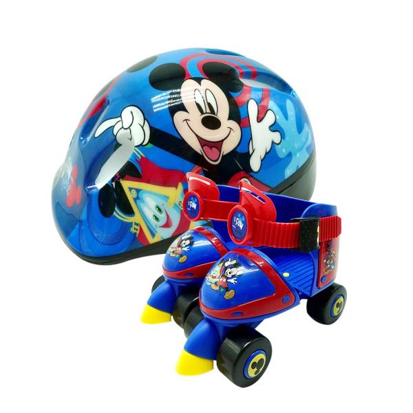 Patines de 4 Ruedas con  Casco de Mickey para Principiantes T2730 3a+