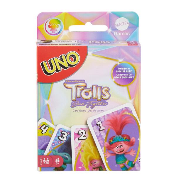 Mattel Games - Juego de Mesa Uno de los Trolls 3 7a+