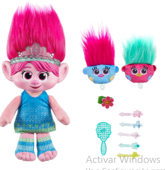 Muñeca de los Trolls 3 Reina Poppy Espectáculo Sorpresa 3a+