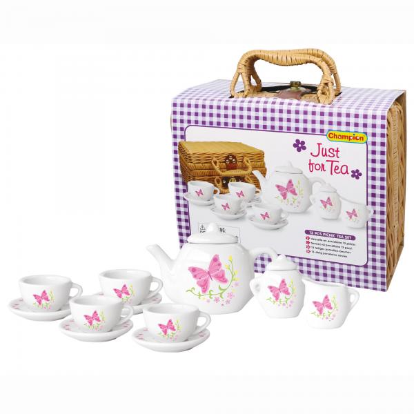 Juego Canasta de Picnic y Té de Porcelana y 13pzs 8a+