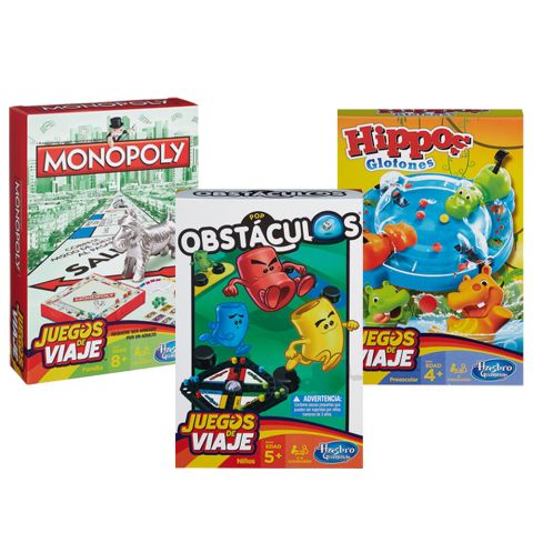Hasbro Games - Juegos de Viaje MonopolyClueConnect 4 y BattleShip