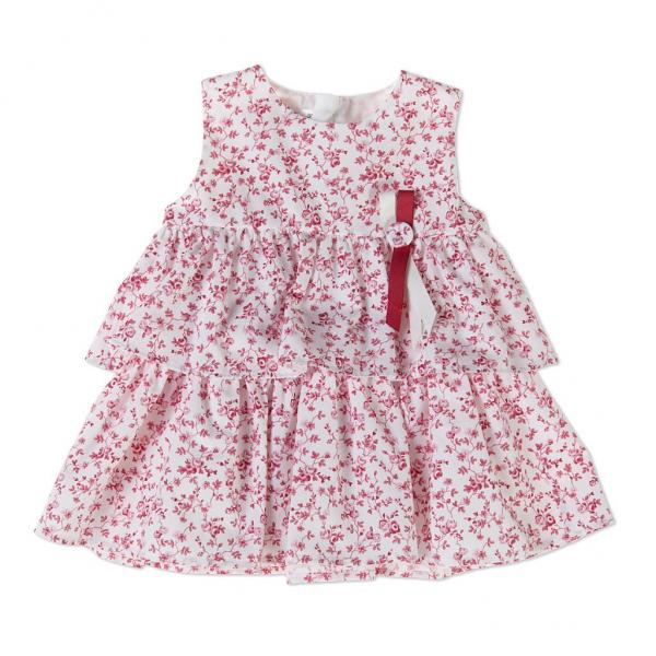 Vestido sin Mangas Flores Rojo 3m