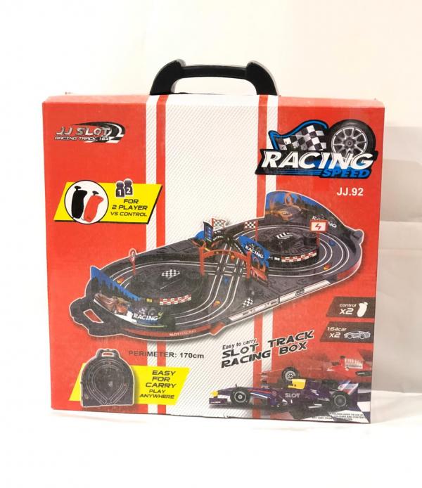 Pista Estuche de Carros Slot Racing 170cm con EcoGenerador Manual 6a+(433303)