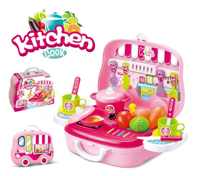 Juego d/Cocina Pequeña Chef con Accesorios en Estuche de Viaje 3a+