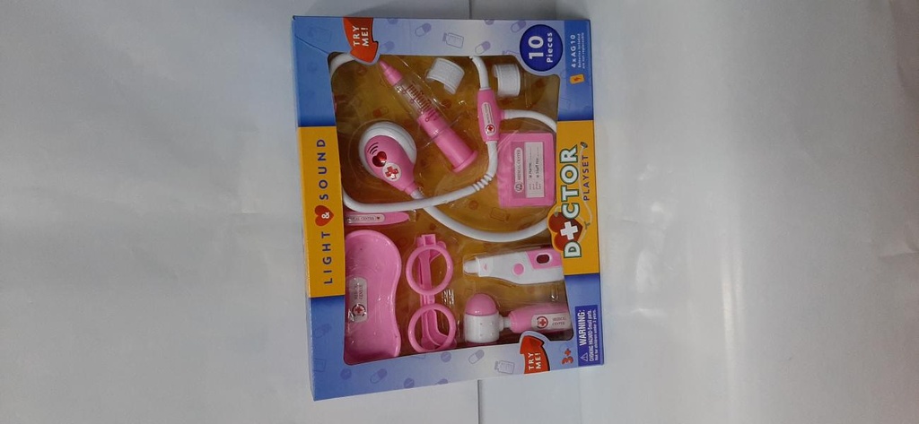 Juego de Doctor 10pzs Luz y Sonidos  (Azul-Rosado) 3a+/ Surtido 2 -  Se venden por separado