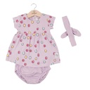 Vestido con  Braga + Cinta color Malva 9m (615908)