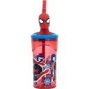 Vaso con Tapa 3D de Spider-Man 360ml