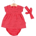 Vestido + Braga + Cinta Peces Color Salmon 6m (611184)