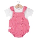 Conjunto de 2 Piezas Overol Corto con  Blusa de Corazones Niña 9m (611702)