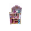 Casa de Muñecas de Madera con Mueblería 3a+ (76cm x 38cm x21cm)