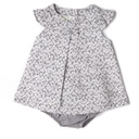 Vestido Flores Gris con Mangas 2 Piezas 9m