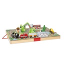 Ferrocarril y Tren de Madera Portátil 17Pzs 3a+