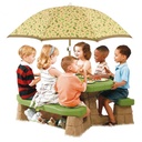 Mesa de picnic con sombrilla