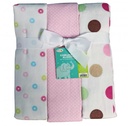 Baby Basics Conjunto de Frazadas de Algodón Set de 3 Rosado