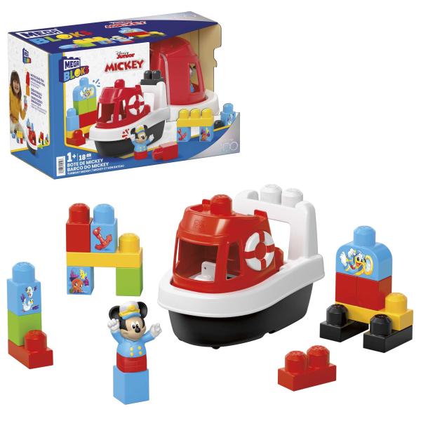 Mega Bloks Disney Juguete de Construcción Clásico Bote de Mickey
