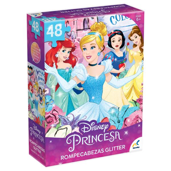 Rompecabezas Gliter de Disney Princesas 48 Pzs 3a+