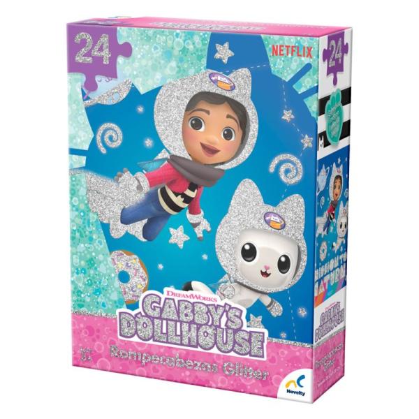 Rompecabezas Glitter de la Casa de Muñecas de Gabby 24Pzs 3a+
