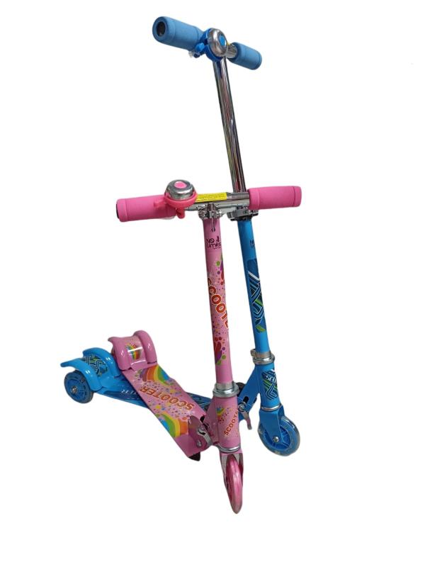 Scooter de Aluminio 3 Ruedas con Luz RosadoAzul 3a+