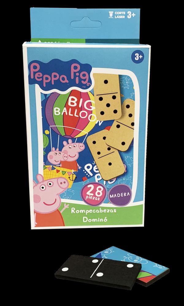 Rompecabezas Dominó de Madera Peppa Pig 28pzs en Caja 3a+ (COP00074)