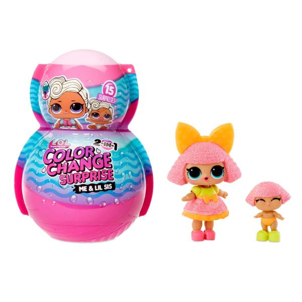 Muñeca L.O.L. Surprise Cambio de Color 2-in-1 Me & My + Lil Sis Displ/9 3a+