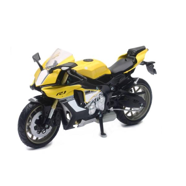 Motocicleta Yamaha YZF-R1 Amarilla Escala 1:12 5a+