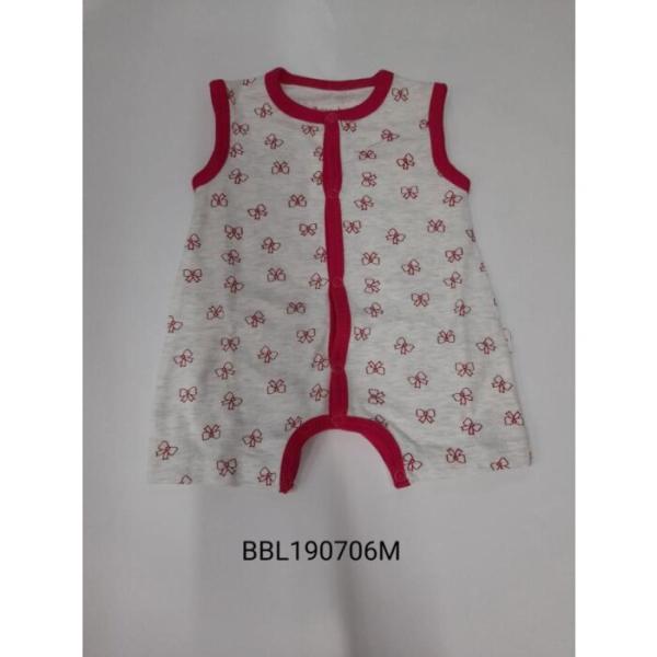 Mameluco Corto sin Mangas Rojo/Blanco Caja de Regalo 6m