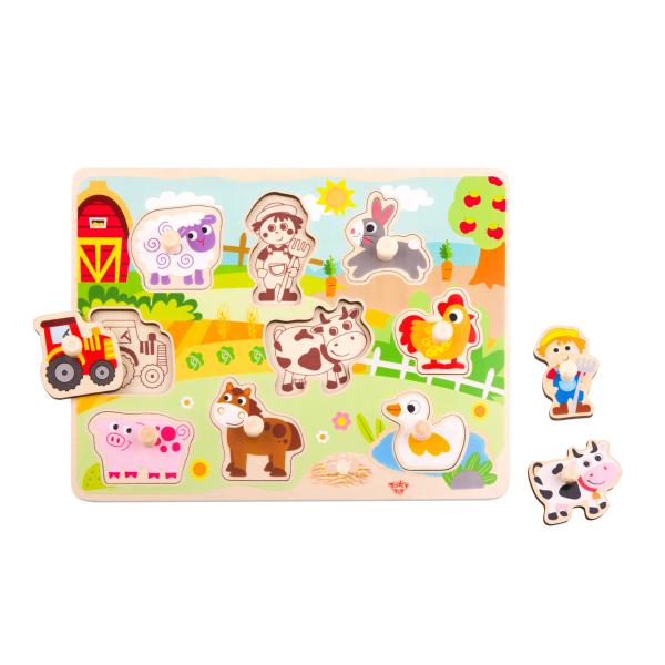 Rompecabezas de Encajar Animales de la Granja 10pzs 18m+