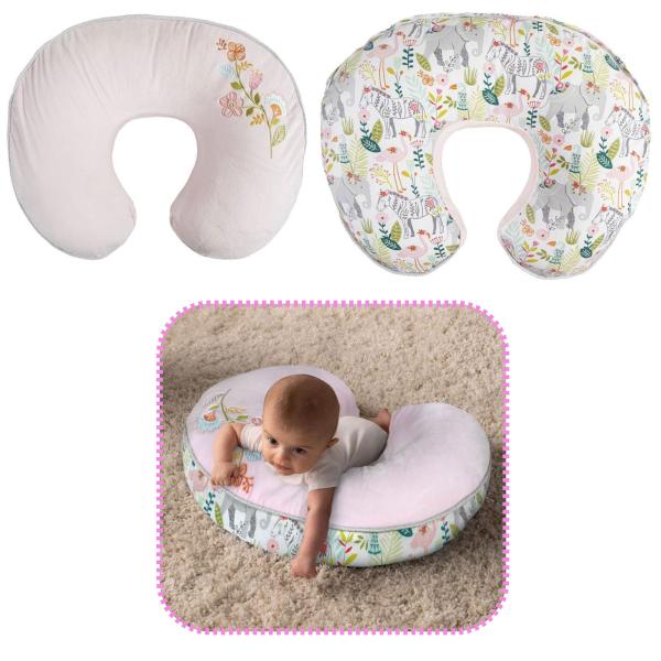 Almohada para Lactancia Rosada con Flores Animales 012m