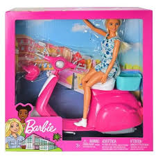 Muñeca Barbie con Scooter Rosada 3a+
