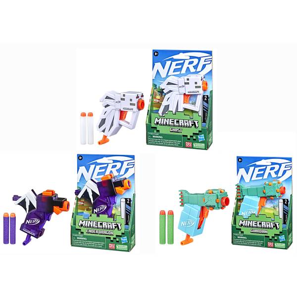 Lanzador Nerf Minecraft ( Ghast Guardian Ender Dragon ) Surtido de 3 Se venden por Separado