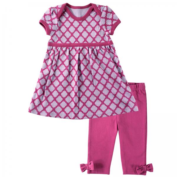 Set Vestido y Leggins Morado 0-3m