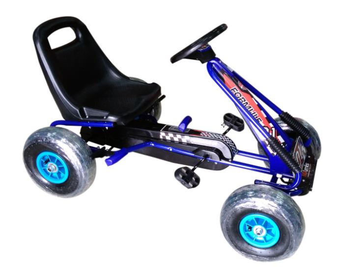 GoKart Azul con Llanta de Hule 3a+ 30Kg Max