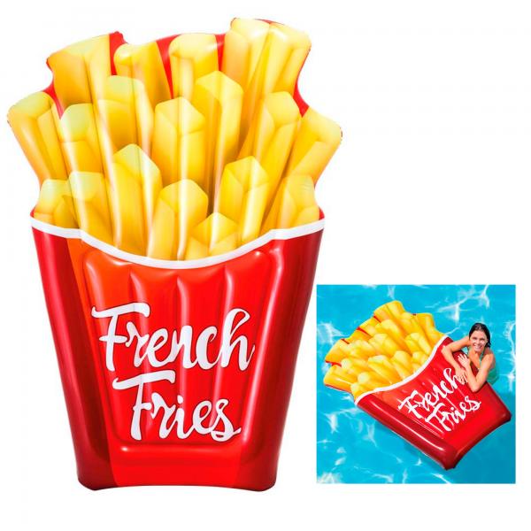 Colchón Inflable para Piscina en Forma de Papas Fritas 1.75x1.32cm