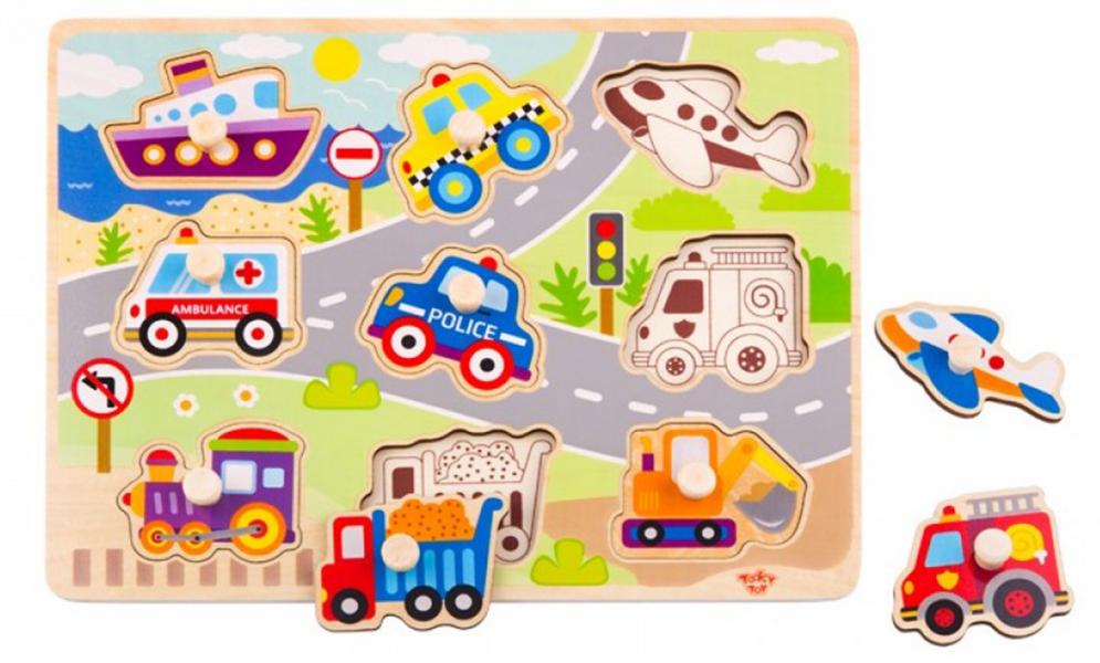 Rompecabezas de Encajar de Vehiculos 18m+