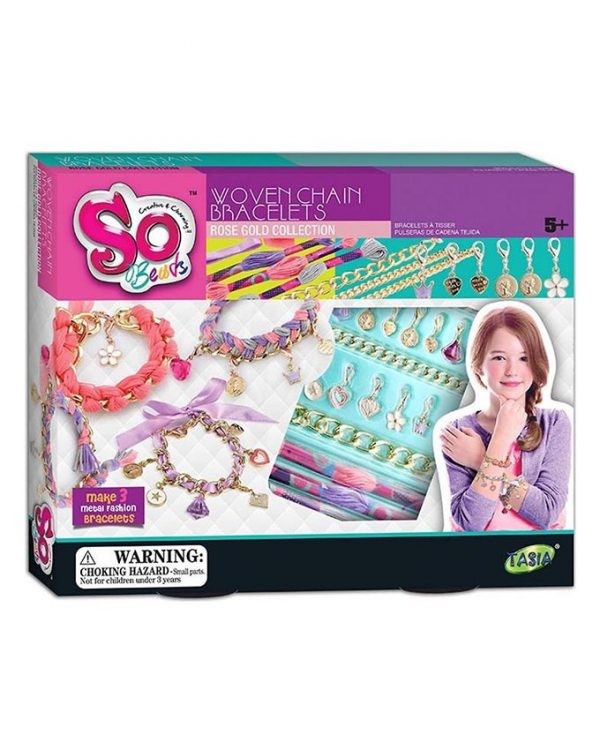 Pulseras Tejidas Oro Rosa 5a+